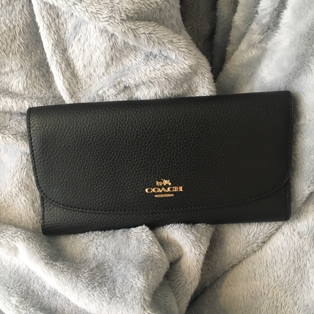 Coach genuine leather wallet in black